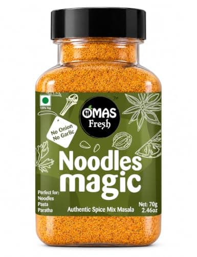 Omas Fresh No Onion, No Garlic Noodles Magic Authentic Spice Mix Masala Powder 70G | Jain Masala Best for Making Noodles, Pasta, Paratha, Wrap, 0.068 Kg
