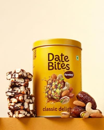 Farmley Date Bites I Dates Barfi Made with Dates, Pista, Cashews, Almonds, Honey and Pure Ghee I Dry Fruits Nuts, Healthy Snacks Sweets,Gluten Free, No Added Sugar (200g, Dates Bites Jar) — image 6