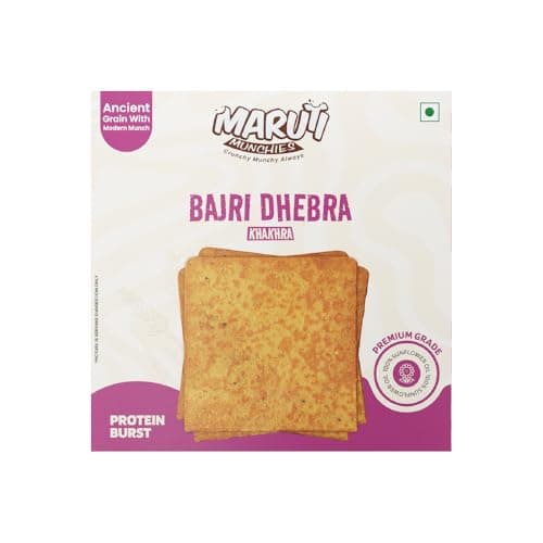 Maruti Munchies Jowar Plain Khakhra| Fresh Gujarati Healthy Snack | Crispy & Flavourful Jowar Plain Papad Style | No Palm Oil | High Protein | Ready to Eat Namkeen 180 Grams — image 8