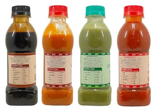 Fruvanta Jain Combo Without Onion/garlic/Potato Soya Sauce (200gm), Tomato Sauce (200gm), Green Chilli Sauce (200gm), Red Chilli Sauce (200gm) (Pack of 4) — image 2