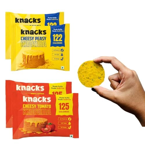 Knacks Masala Khakhra Pack | 2Min Noodle + Chilli Lemon Coin Khakhra, 6 x 30g | 119-120 Calories Per Pack | Healthy Snack Gift Box | No Palm Oil, No Maida, Not Fried | High Protein — image 8