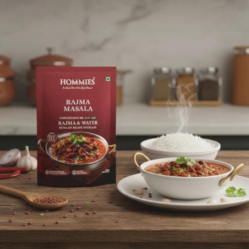 Hommies Rajma Masala Curry Spice Mix | Ready to Cook in 15 Mins | Just Add Rajma & Water | Authentic Punjabi Curry Masala | Serves 4 | Bold & Flavorful Taste | No Preservatives | Pack of 4 (200g, 50g Each) — image 5