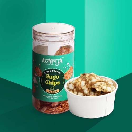 Avarya Assorted Sago Chips | Classic Salted Sabudana Chips | Crispy & Fresh Indian Snack | Falhari Friendly | 100% Vegetarian | Light & Crunchy Tea Time Munchies | 125gm | Pack of 1 — image 3