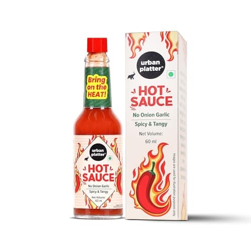Urban Platter Hot Sauce, 60ml (Tangy & Balanced Chilli Heat, Made with Indian Chillies, No Onion, No Garlic, No Preservatives)