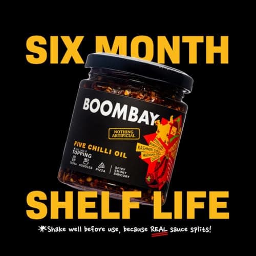 Boombay Five Chilli Oil Topping 190 grams | Nothing Artificial | No Bad Oils | Zero Sugar | Plant Based | Use as a Tadka for Dal, Topping on Pizza, Spicy Flavour to Noodles (Pack of 2) — image 6