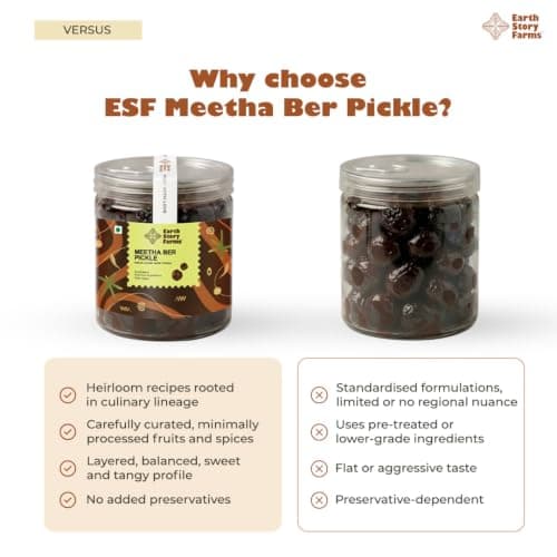 Earth Story Farms Meetha Ber Pickle | No Preservatives | Sweet Jujube Pickle| Premium Ingredients | Testy Kul Pickle | Meetha Ber Ka Achar (200gm) — image 6
