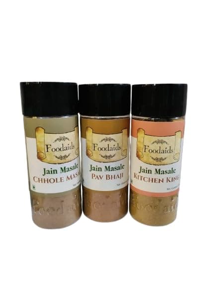 Foodaids Jain Masala Combo Pack Of 3(300Gm)-Chhole Masala Powder, Kitchen King, Pav Bhaji Masala -Pack Of 3 (100 Gm Each) No Onion, No Garlic. Navratri Special. — image 2