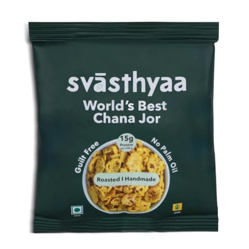 Svasthyaa Roasted Chana Jor Garam Healthy Indian Snack for Kids & Adults | Crispy Channa Namkeen | High Protein, Gluten Free | Vegan Jain with Sea Salt & Hing | No Palm Oil, No Added Sugar | Travel & Office | 220g - Pack of 1 — image 8