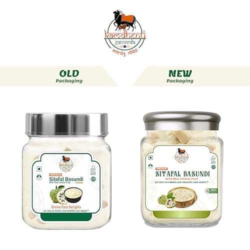 Kamdhenu Premium Sitafal Basundi | Falahari Dessert with Real Custard Apple Pulp | Divine Fasting Delight | Ready to Eat | No Preservatives | Pure Jain | Vagitrain | Vegan | Lab Tested | Energic & Healthy | Premium Organic Glass Bottle ! No Use Plastic ! (200g Pack Of 1) — image 3