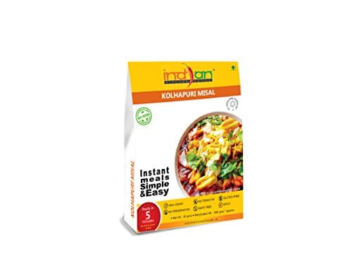 Indian Kitchen Foods Jain Kolhapuri Misal | Freeze Dried Gluten-Free Ready to Eat Instant Vegetarian/Vegan Meal - Rehydrated Wt. 690 gm