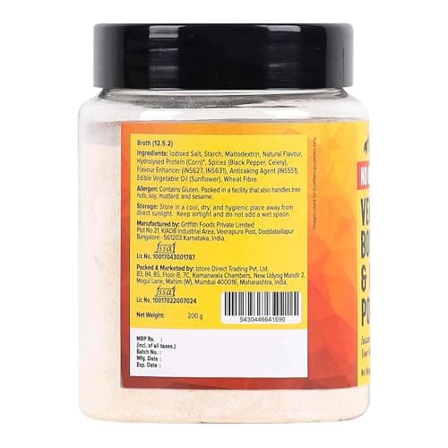 Urban Platter No Onion No Garlic Bouillon & Broth Powder, 200g (Plant-Based | Instant Vegetable Stock | Jain-Friendly | Umami-Rich) — image 3