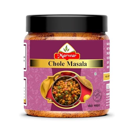 Marwar Chana Masala Or Chole Masala, 1KG (Jar Pack), With No Onion & No Garlic, Chhole Masala with Natural Oils - No Artificial Color Used