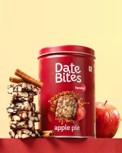 Farmley Apple Pie Date Bites | Pack of 10 I Dates Barfi Made with Dates, Dried Apple,Pista, Cashews, Almonds, Honey, Cinnamon and Pure Ghee — image 4