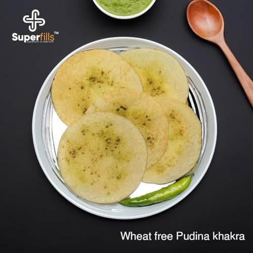 Superfills Wheat-Free (Gluten Free) Flavour Khakra Ready to Eat | 100% Natural Ingredient |Gujarati Healthy Snack | Wheat -Free | No Garlic & No Onion | (Khakhra-pudina_200gm, Pack of 4) — image 7
