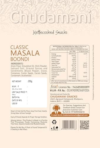 Chudamani Classic Masala Boondi For Raita, Kettlecooked Snacks, Traditional Handmade, Spicy Masala Boondi With Crunch, Rajasthani Boondi - 250gm — image 2