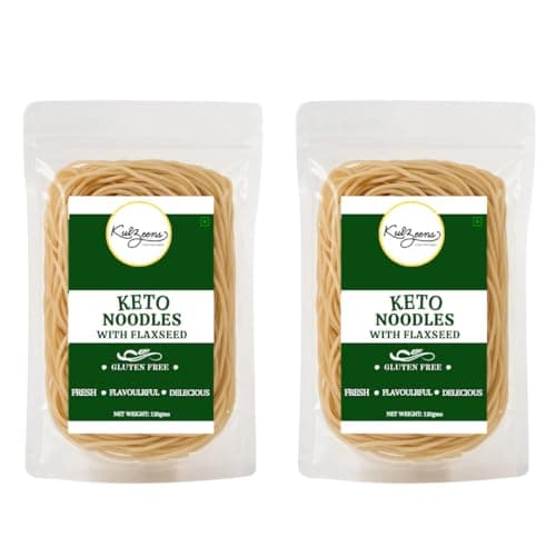 Kuizeens Gluten-Free Keto Noodles with Flaxseed -( Pack of 2) 110g | Protein & Fiber-Rich | Easy-to-Make | Rich in Nutrients | No MSG | No Preservatives | Low Glycemic | Vegan & Wholesome | Easy To Digest Healthy Noodles | Ready in Minutes | Quick & Easy to Prepare