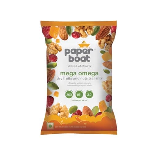 Paper Boat Mega Omega Dry Fruits Mix, Premium Trail Mix with Omega 3 | Healthy Mixed Nuts with Almonds | Walnuts | Cranberry | Pumpkin Seeds (Pack of 10, 30g each) — image 3