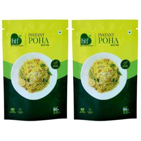 Instant Poha Pack of 2 (90g Each) | Ready-to-Eat Indian Breakfast Mix | Just Add Hot Water | Portable Pack for Travel, Office, or Home | Simple & Easy Meal Solution