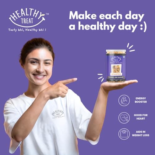 Healthy Treat Roasted Chana Jor Garam 200 gm | Healthy, Roasted Oil-Free Namkeen | Ready-to-eat | Healthy Snacks | Low in calories | Protein-Rich Snack | Roasted Beaten Chana Snack | Gluten Free — image 8