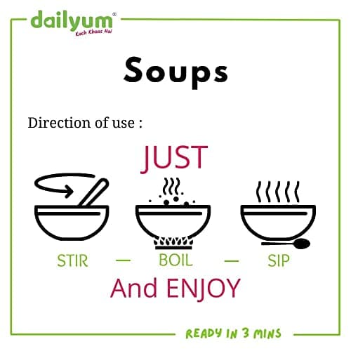 Dailyum Premium Instant Cheese Jalepeno Soup | No Onion No Garlic | Pack of 5 | Ready To Eat Instant Soup |100% Natural | No MSG | Gluten-free | Serves 4 * 5 | 50g Each | Jain — image 4