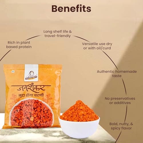 Jain Shenga Chutney 250gm - No Onion No Garlic, Roasted Peanut Chutney Powder, Authentic Solapur Taste, Jain Friendly Chutni, Perfect with Roti, Rice, Curd, Ready to Eat - Pack of 2 — image 4