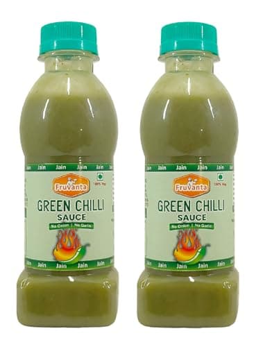 Fruvanta Jain Combo Without Onion/garlic/Potato Green chilli Sauce (200gm) (Pack of 2)