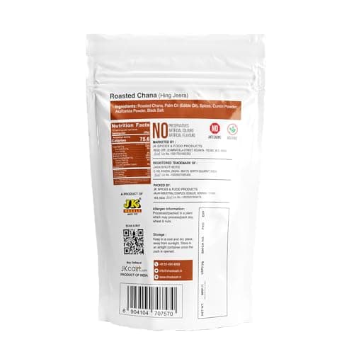 Chaskaah Hing Jeera Chana 200g by JK | Bhuna Chana | Roasted Masala Chickpeas Roasted Chana | NO MSG | Vegan | Not Fried | Jain — image 2