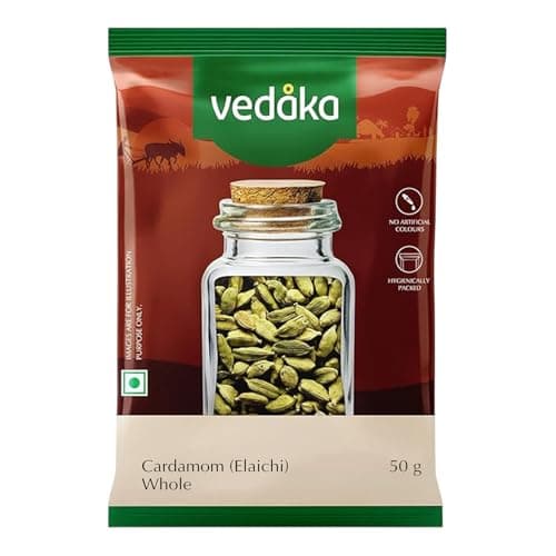 Amazon Brand - Vedaka Cardamom (Elaichi) Whole, 50 g, Small
