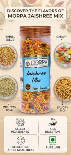 Morpa Jaishree Mix Mouth Freshener Jain Special Mukhwas with Fennel Seeds Sugar Coated Saunf and Aromatic Spices Refreshing After Meal Digestive 200g — image 3