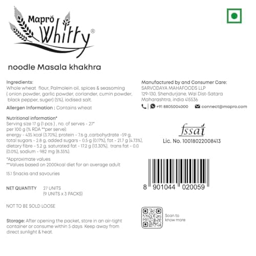 Whitty -Crisps Khakhra ready to Eat Indian Snacks (Combo Pack) (Pack of 1, Noodles) — image 2