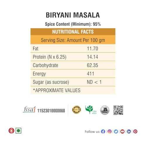 Bhoj Masale Biryani And Pav Bhaji Masala Powder Combo Pack 200GM Each | Aromatic Spice for Flavorful Indian Cooking | For Flavorful Cooking | No Artificial Flavor Added. No colour, no preservatives, no onion and no garlic ( Jain Masala ) — image 2