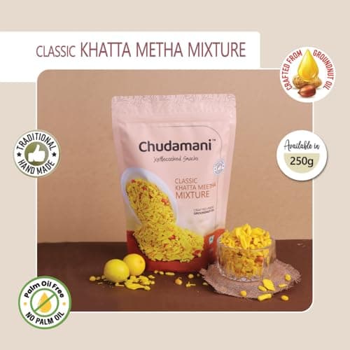 Chudamani Classic Khatta Meetha Mixture, Traditional Handmade Cooked Snacks, Crunchy Snack Mix with Puffed Rice, Sev & Spices -250gm — image 5