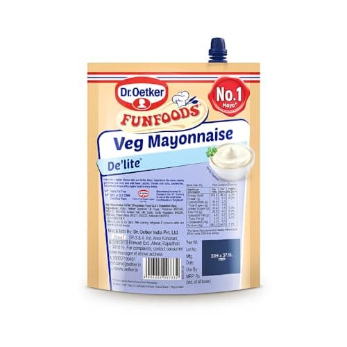 Dr. Oetker FunFoods Veg Mayonnaise De’lite 750g | Low Calorie Eggless Mayo | Creamy & Light Tasting | No Cholesterol or Trans Fat | Ideal for Sandwiches, Burgers, Wraps, Salads & Dips — image 5