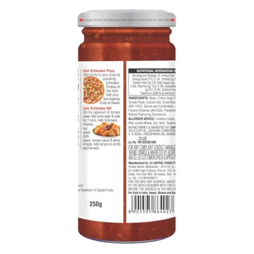Ching's Secret Jain Schezwan Chutney, No Onion, No Garlic, Dip, Spread, Cook, Ideal for Jain Recipes and Quick Meals, 250g Jar — image 7