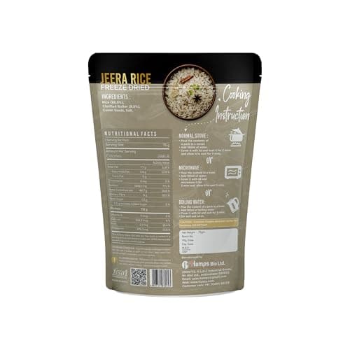 FzyEzy Freeze-Dried Jeera Rice | Ready-to-Eat Instant Meal | Authentic Indian Cumin Rice | No Preservatives | Travel-Friendly Pack (75g) — image 2