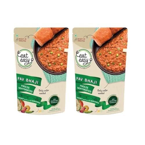 Eat Easy Ready To Eat Jain Pav Bhaji, 65gm (Pack of 2) | Just Add Water and Cook | No Onion No Garlic, Vegetarian Healthy Instant Food for Travel, Trekking, Campign | No Preservatives | No Added Artificial Colours & Flavours — image 7