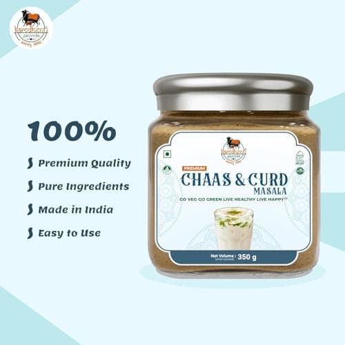 Satvik Sanatani Sawaminaryan, Jain, Vegan Tangy Street-Style Panjabi Chaas Masala | Gujarati Chaas Masala | Blend Natural Ingredients Cumin, Coriander, Pudina, Pink & Black Salt | No Preservatives | FSSAI Certified | No Onion No Garlic | Pack In Premium Organic 350g Glass Jar With Steel Cap (Chaas & Curd Masala) — image 3