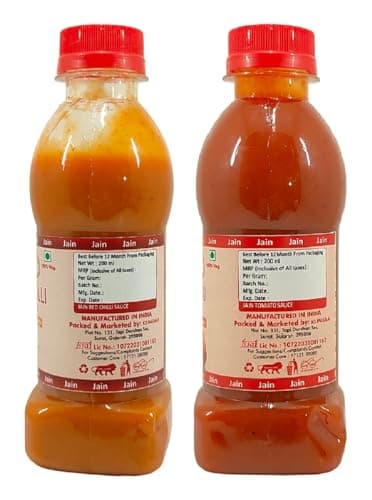 Fruvanta Jain Sauce/Catchup Combo Without Onion/garlic/Potato Tomato Sauce (200gm) and Red Chilli Sauce (200gm) (Pack of 2) — image 3