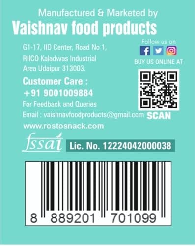 India's Best Brand Rosto Achari Masti Mini Khakhra, Roasted, No Palm Oil, No Artificial Colour, No Onion No Garlic, 200 g (Pack of 2) Total 400g — image 3