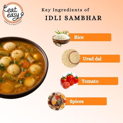 Eat Easy Instant Idli Sambar- 80gm (Pack of 2) | Freeze Dried South Indian Meal | Made with Rice Idli, Urad Dal & Authentic Sambar | Just Add Hot Water — image 4