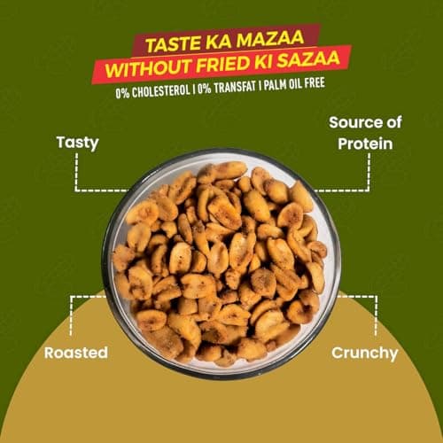 Roasty Tasty Wasabi Flavour Roasted Peanuts|Healthy Snacks|Rich In Protein & Fibre|Roasted, Not Fried Snacks|Healthy Food|Namkeen Peanuts|Crunchy Masala Peanuts|Pack Of 2 (150G Each) — image 5