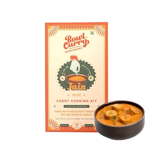 Bowl Curry Jain Curry Paste 300g | Ready to Cook Indian Gravy in 10 Min | No Onion No Garlic | Made With Juicy Tomatoes & Authentic Spices | No Preservatives or Artificial Colours | Serves 3