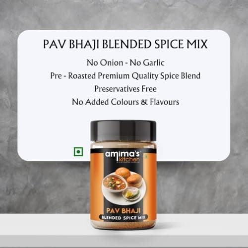 Amima's Kitchen Pav Bhaji Masala + Shahi Biryani Masala Powder Combo Pack (No Onion No Garlic) – 100 Grams (Pack of 2) | Blended Jain Spice Mix | No Synthetic Flavour & Color | Ready Masala Powder — image 4