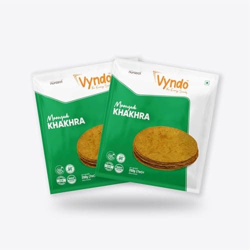 Vyndo Methi Bajra Khakhra Pack of 3 (200g Each) | Millet-Based, High Protein & Fiber | Gluten-Free, No Palm Oil | Anytime Snacks for Kids & Adults. — image 7