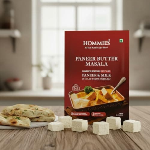 Hommies Dhaba Style Paneer Butter Masala Curry Spice Mix (Pack of 4) | Ready to Cook in 15 mins | Just Add Paneer and Milk | Shahi Paneer Butter Masala Spice Mix | Serves 4 | Made with Cashew Nuts | No Preservatives | 200 gm (50 gm each) — image 4