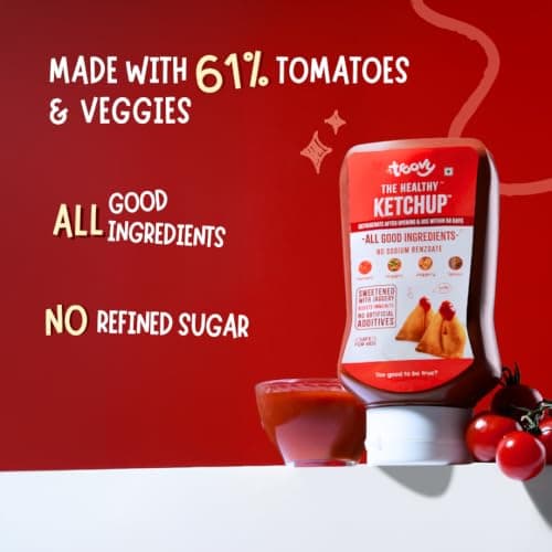 Troovy Healthy Tomato Sauce | 100% Chemical Free | No Preservatives | No Processed Sugar (uses Jaggery) | No MSG | No Sodium Benzoate | All Natural Ingredients | Contains Minerals Like Iron | Tastes like Regular Tomato Ketchup (PO4) — image 3