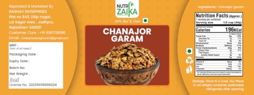 NUTRIZAIKA Chana Jor Garam | Spicy & Crunchy Roasted Chana Snack | High Protein & Fiber | Traditional Indian Namkeen |250gm — image 3