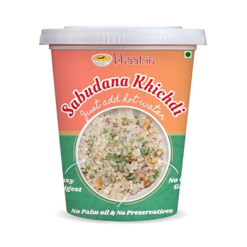 Bhaat.in Sabudana Khichdi |Pack of 2| Desi ghee| Ready to Eat Khichdi Bowl | Instant Healthy Comfort Food | Wholesome Meal in 7 Minutes| Ready-to-Eat Instant Meal | No Onion, No Garlic | NO PALM OIL | Vegetarian & Gluten-Free | Perfect for Daily Breakfast & TravelNUT FREE — image 2