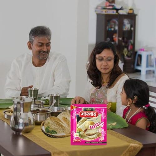 Marwar Rajasthani Moong Dal Plain Papad 400gm | Low Spicy Handmade Sada Pappadam | Zipper Pack Appadam | Size: 7Inch, Contains 28-30 Papads | Perfect Snack or Meal Side — image 4