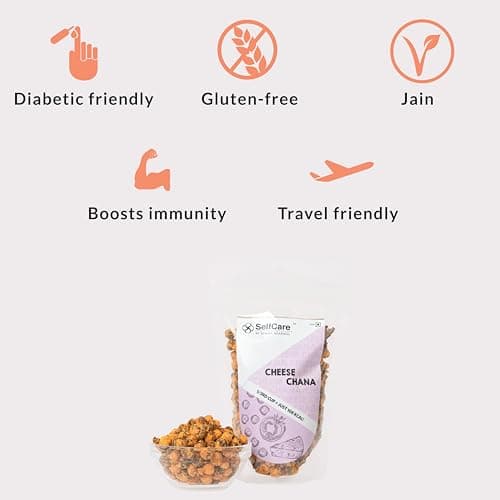 SelfCare By Suman Agarwal Cheese Chana Pack of 1 200g | Healthy - Roasted - Gluten free | Snacks - Namkeen - Grocery | Crispy - Chatpata - Tea time Snacking | Travel & Jain Friendly — image 3